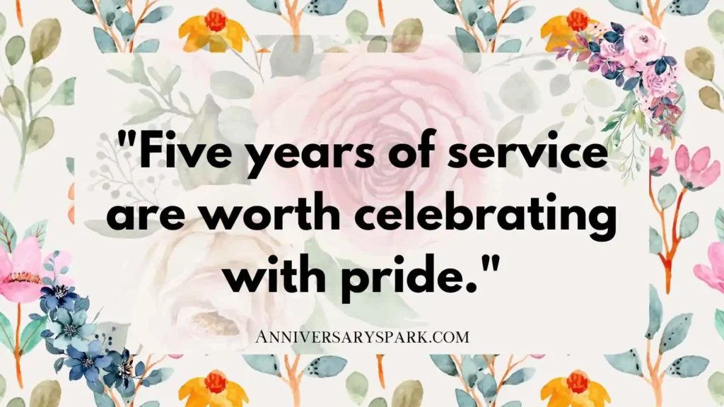 5 Years Service Award Quotes