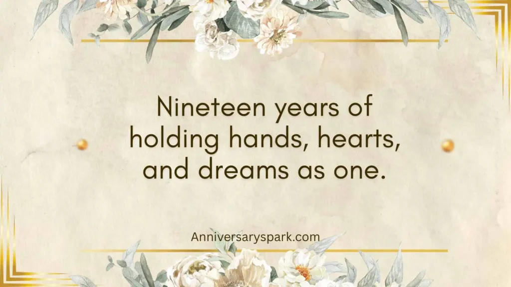 Heartfelt 19th Anniversary Quotes for Couples
