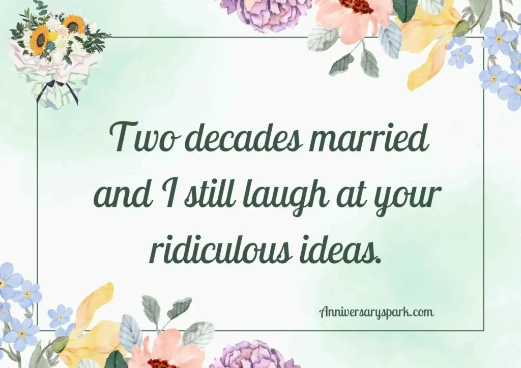 Playful 20 Year Anniversary Quotes for Husband