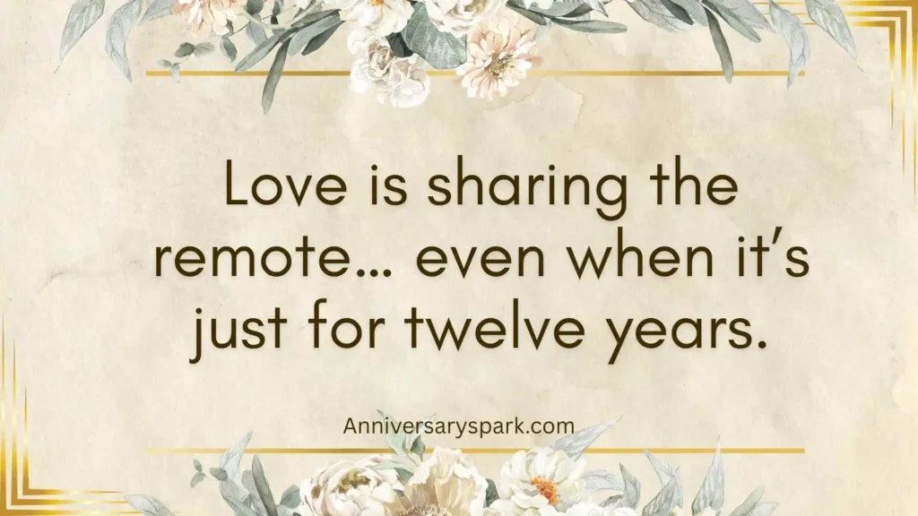 Funny 12th Anniversary Quotes
