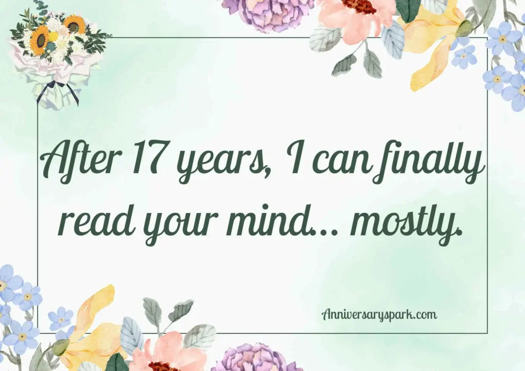  Funny 17th Anniversary Quotes