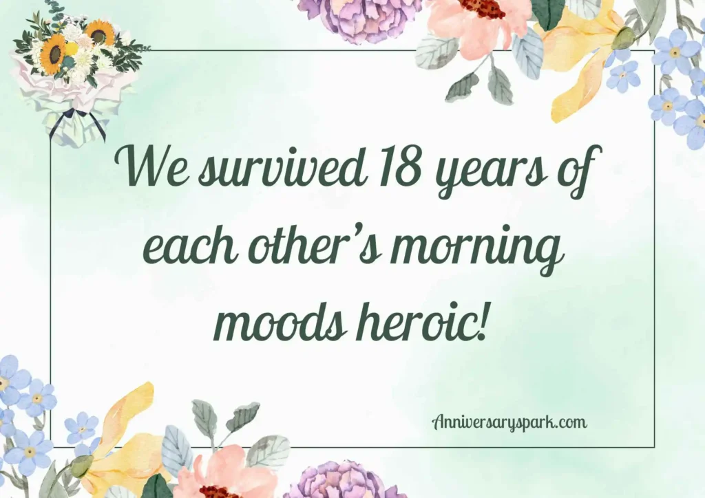 Funny 18 Years Anniversary Quotes